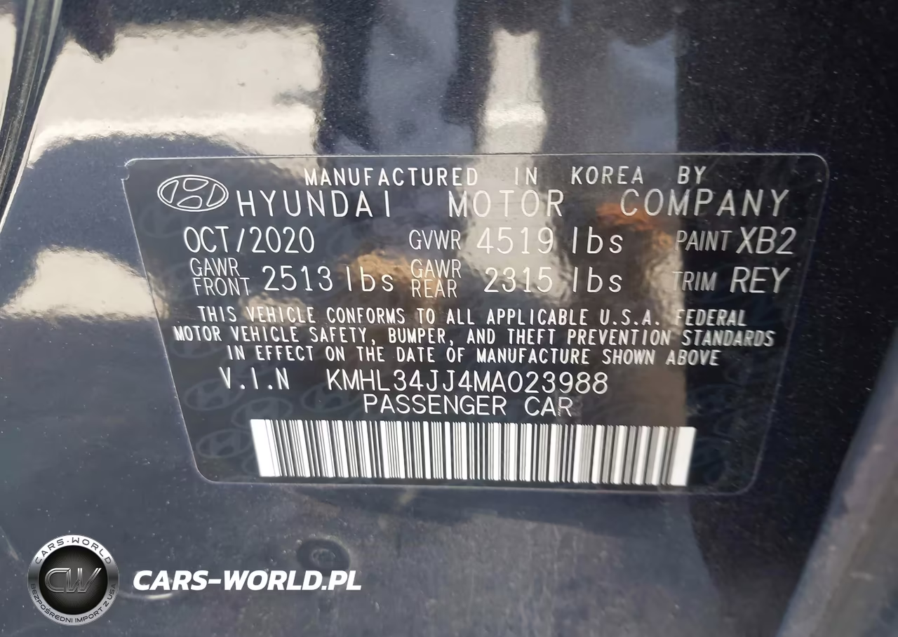 2021 Hyundai Sonata Sel VIN:KMHL34JJ4MA023988 - 9