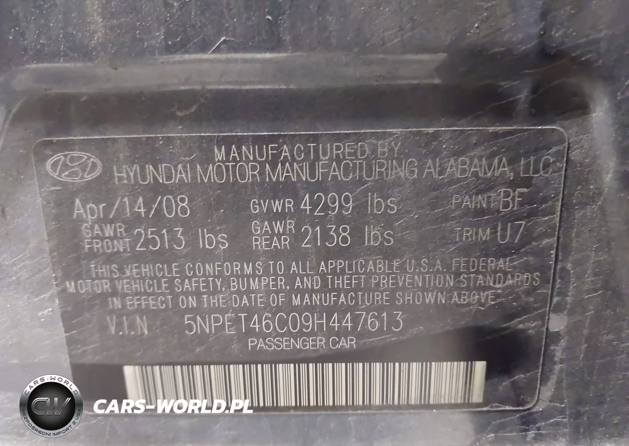 2009 Hyundai Sonata Gls VIN:5NPET46C09H447613 - 9