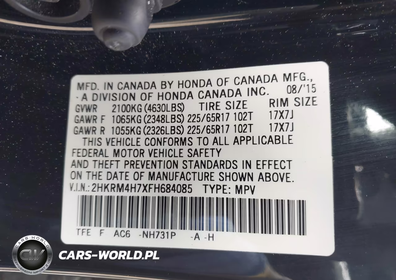 2015 Honda Cr-V Ex-L VIN:2HKRM4H7XFH684085 - 9