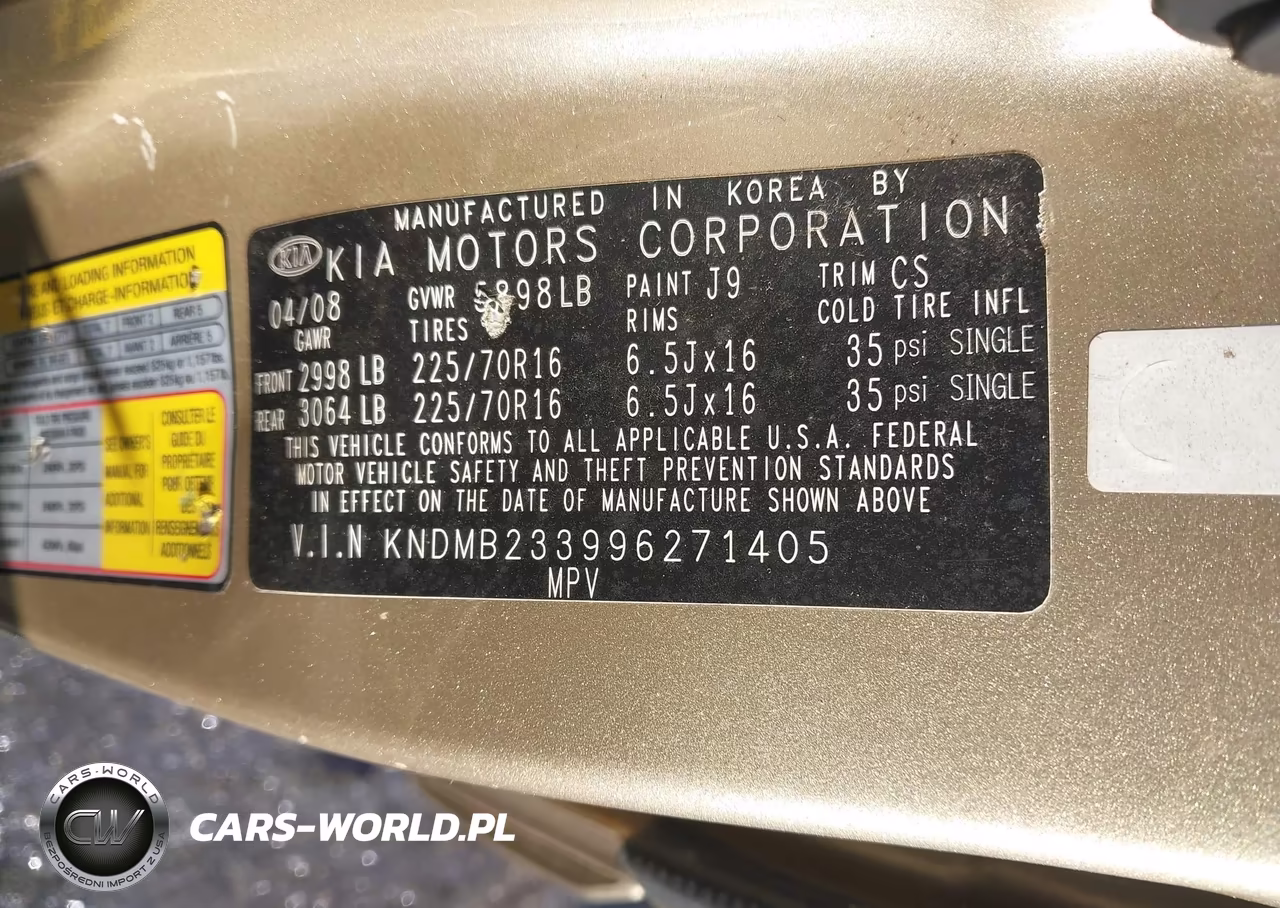 2009 Kia Sedona Lx VIN:KNDMB233996271405 - 9