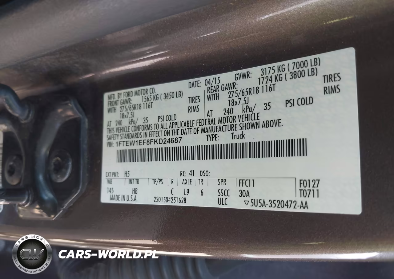2015 Ford F-150 Lariat VIN:1FTEW1EF8FKD24687 - 9