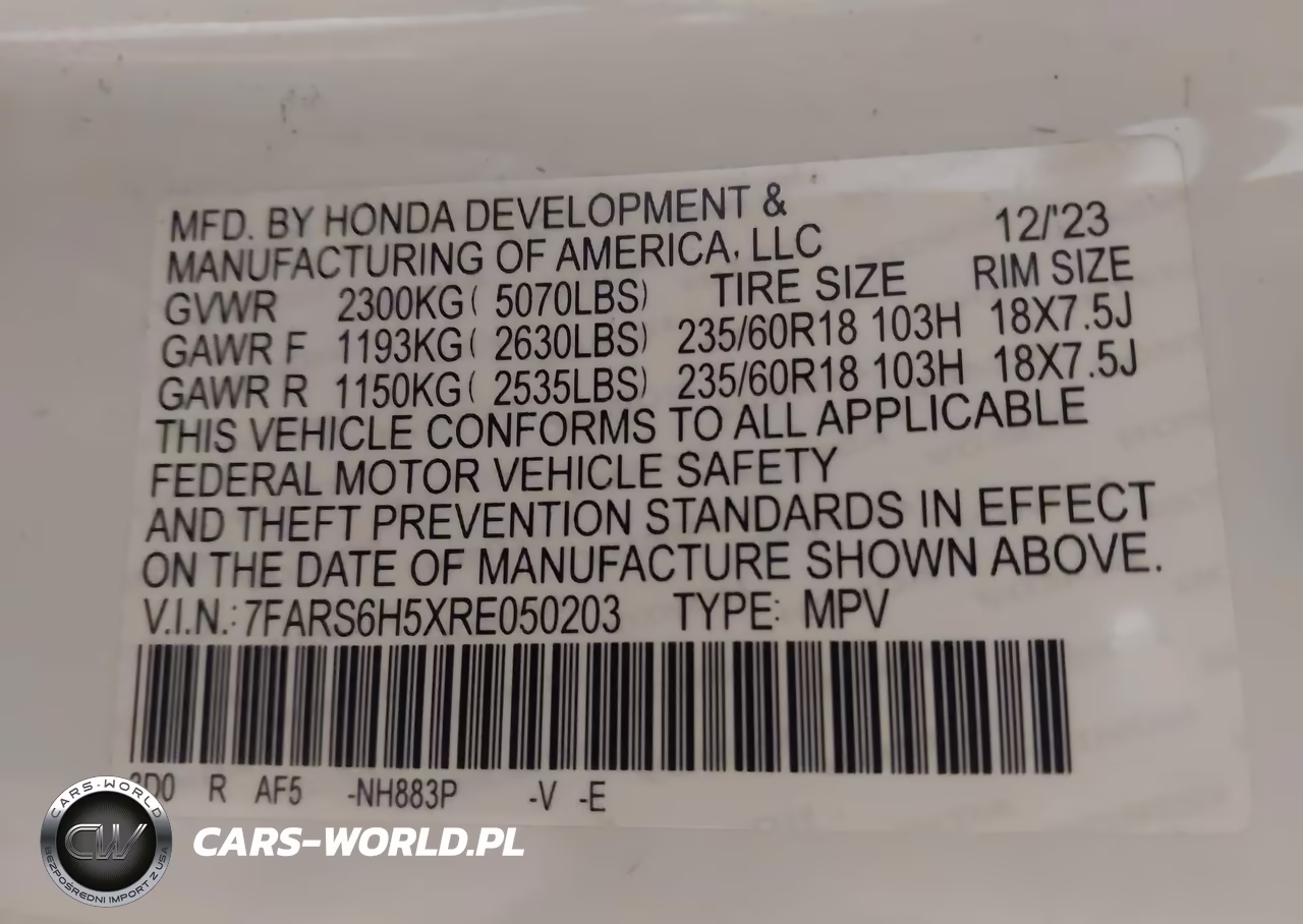 2024 Honda Cr-V Hybrid Sport VIN:7FARS6H5XRE050203 - 9