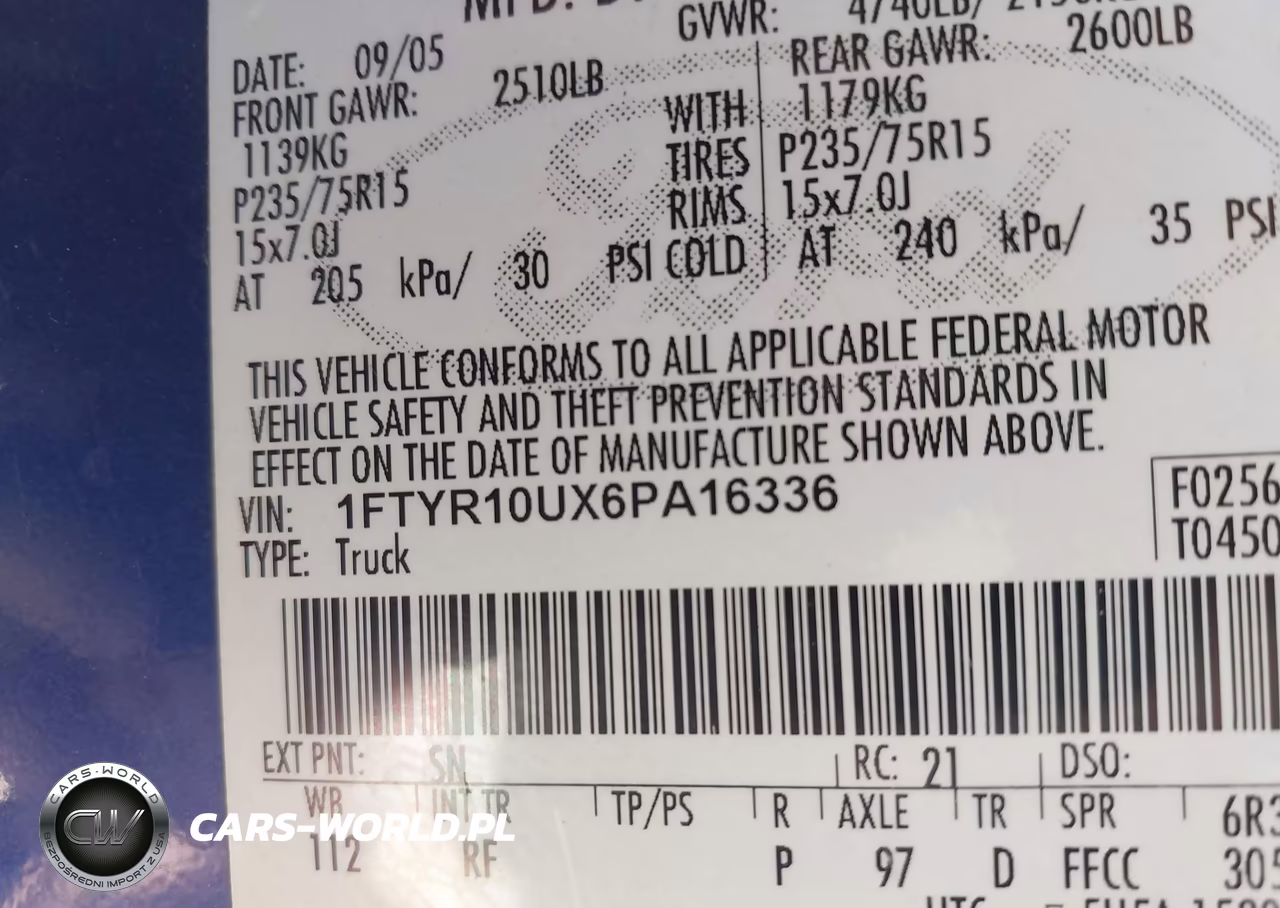 2006 Ford Ranger Sport-Stx-Xl-Xlt VIN:1FTYR10UX6PA16336 - 9