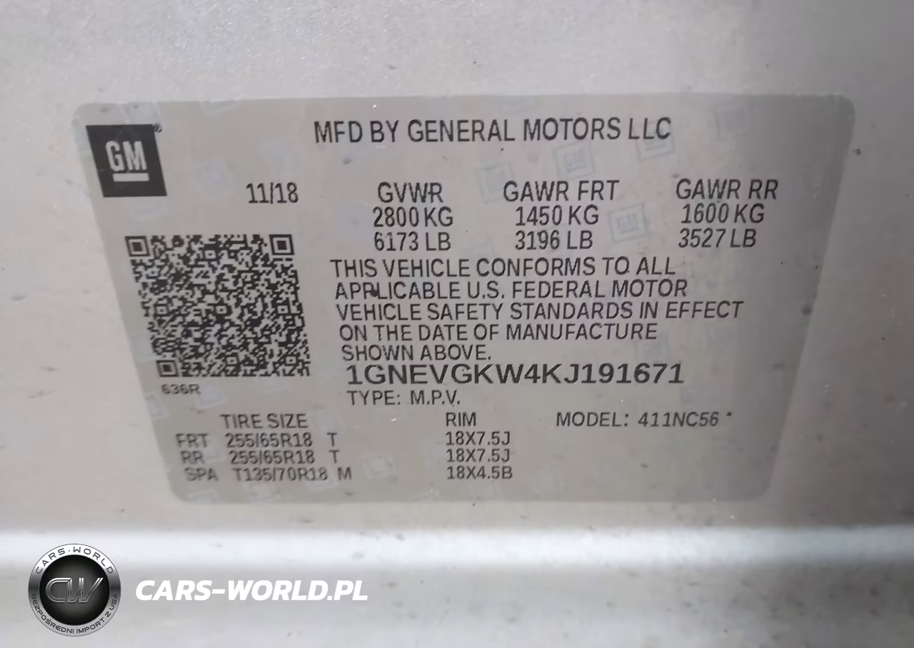 2019 Chevrolet Traverse 1Lt VIN:1GNEVGKW4KJ191671 - 9