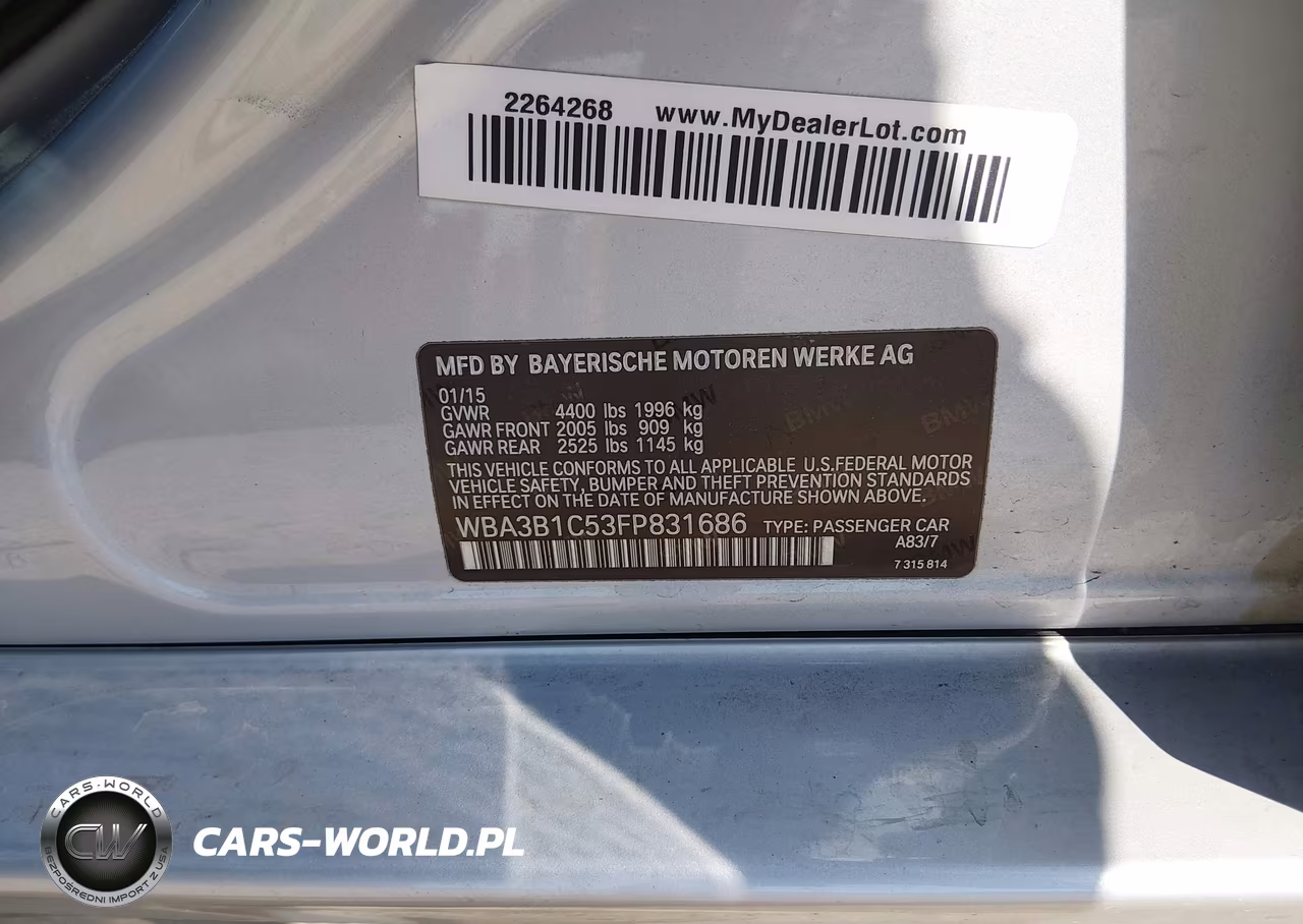 2015 BMW 320I VIN:WBA3B1C53FP831686 - 9