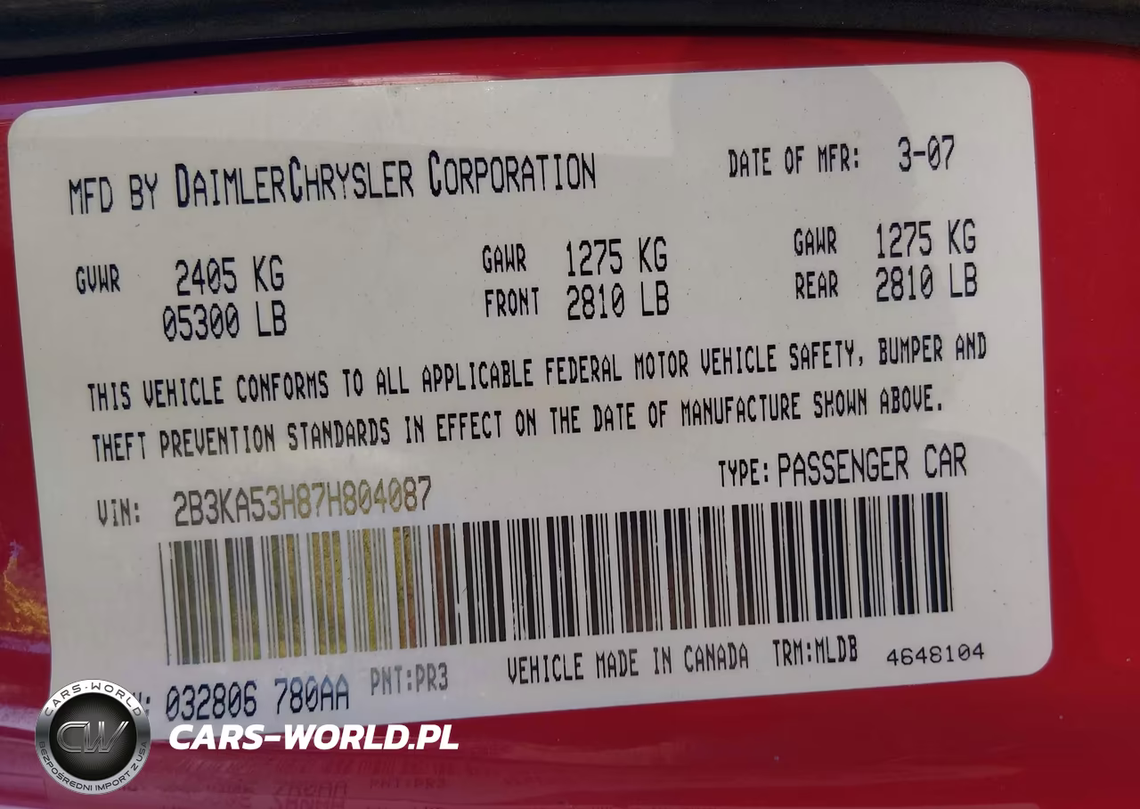 2007 Dodge Charger Rt VIN:2B3KA53H87H804087 - 9
