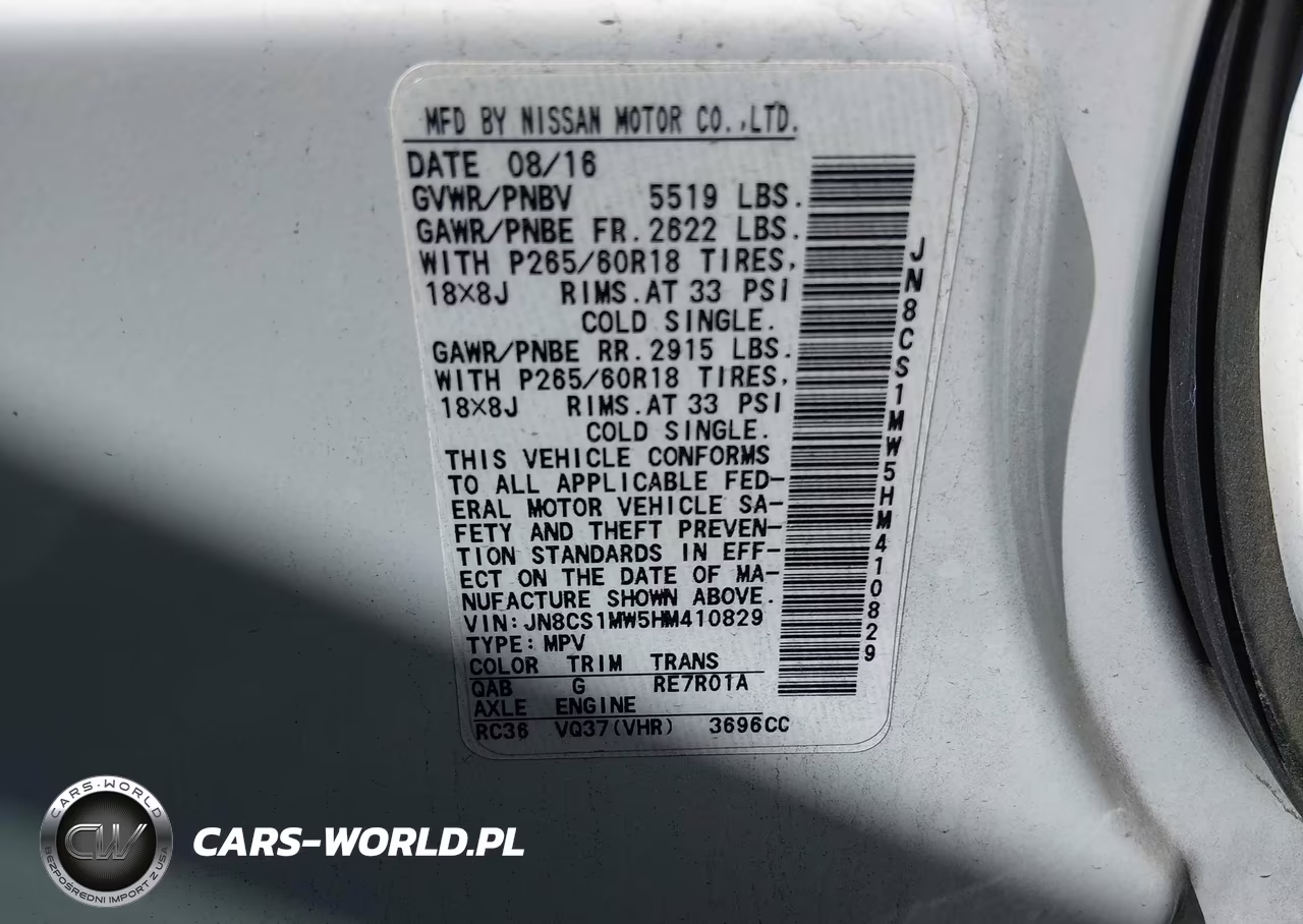 2017 Infiniti Qx70 VIN:JN8CS1MW5HM410829 - 9