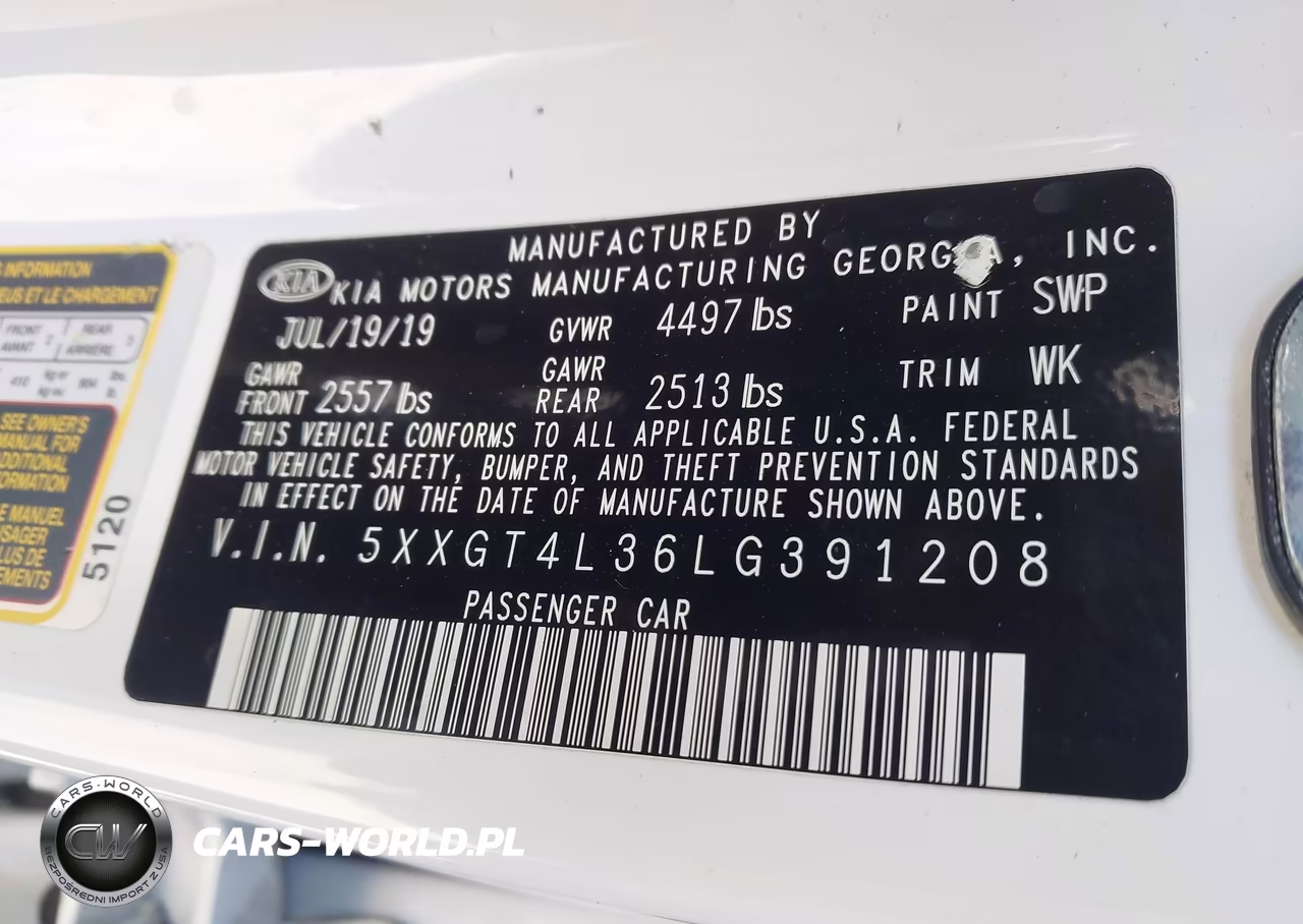 2020 Kia Optima Lx VIN:5XXGT4L36LG391208 - 9