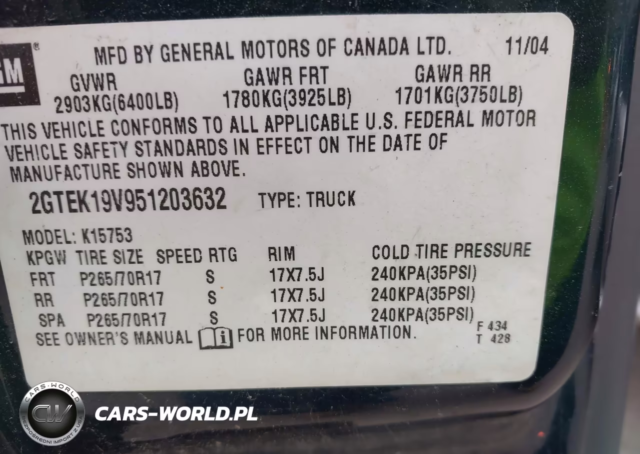 2005 GMC Sierra 1500 Sle VIN:2GTEK19V951203632 - 9