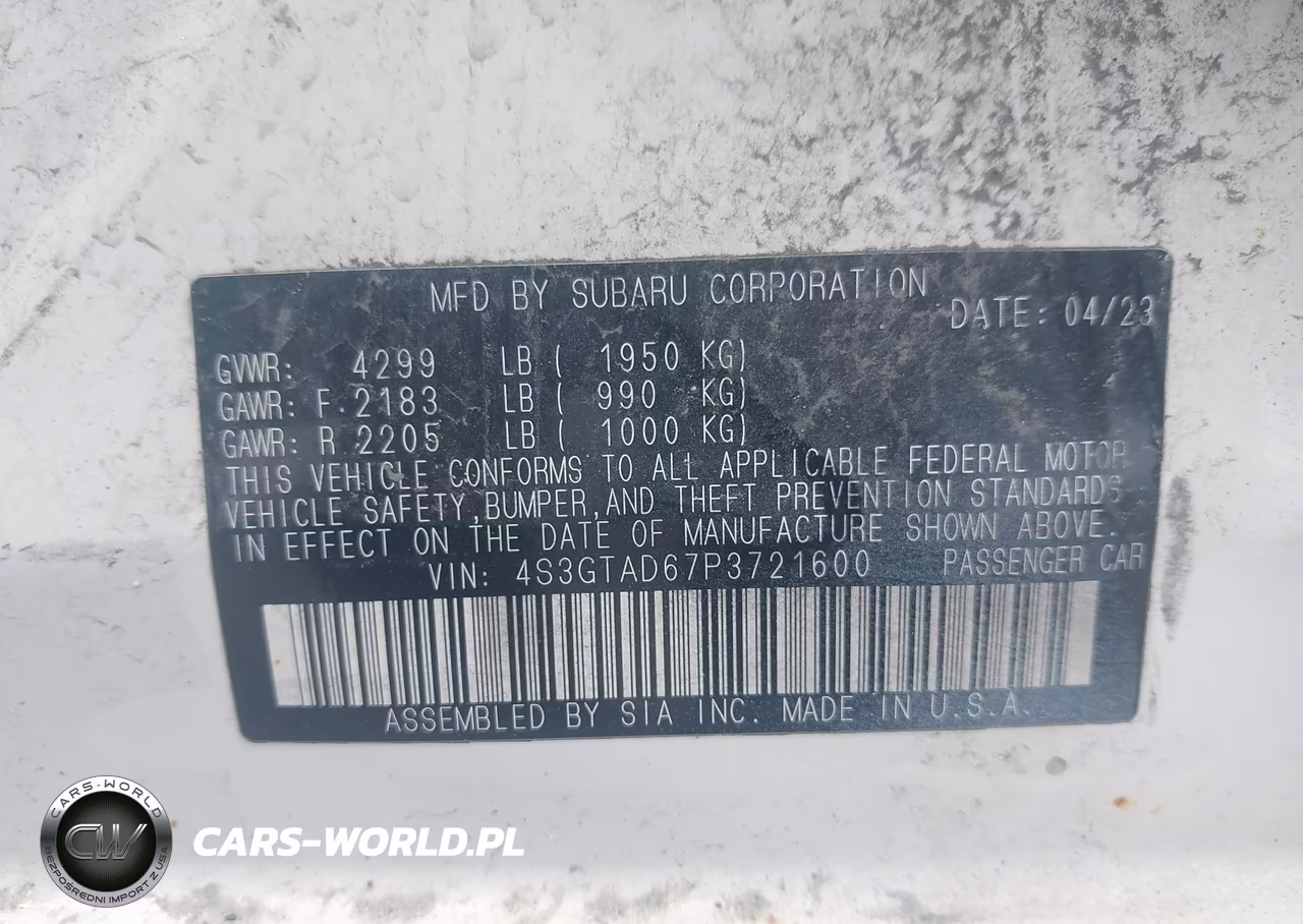 2023 Subaru Impreza Premium 5-Door VIN:4S3GTAD67P3721600 - 9