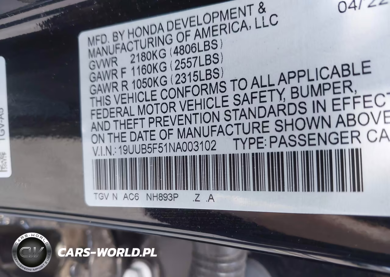 2022 Acura Tlx A-Spec Package VIN:19UUB5F51NA003102 - 9