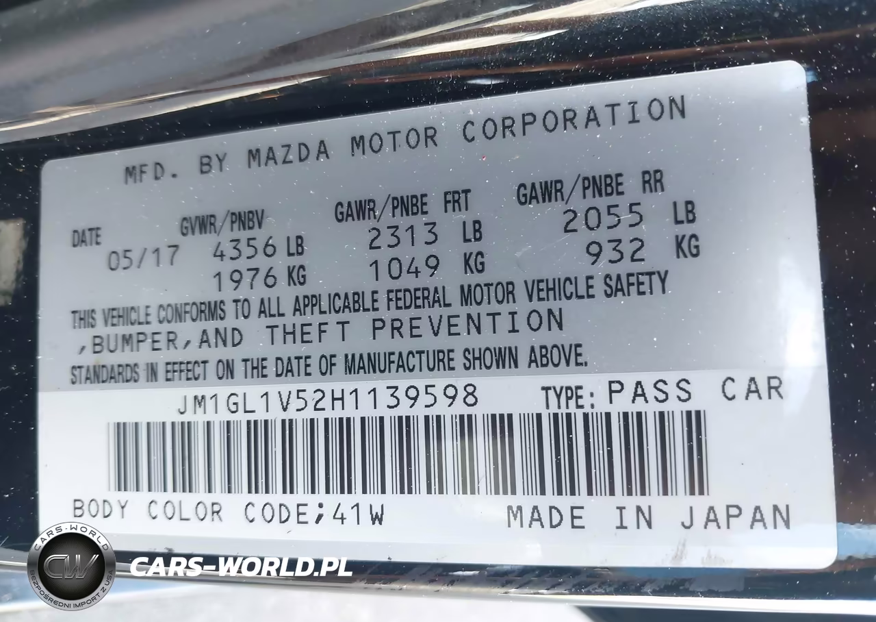 2017 Mazda Mazda6 Touring VIN:JM1GL1V52H1139598 - 9