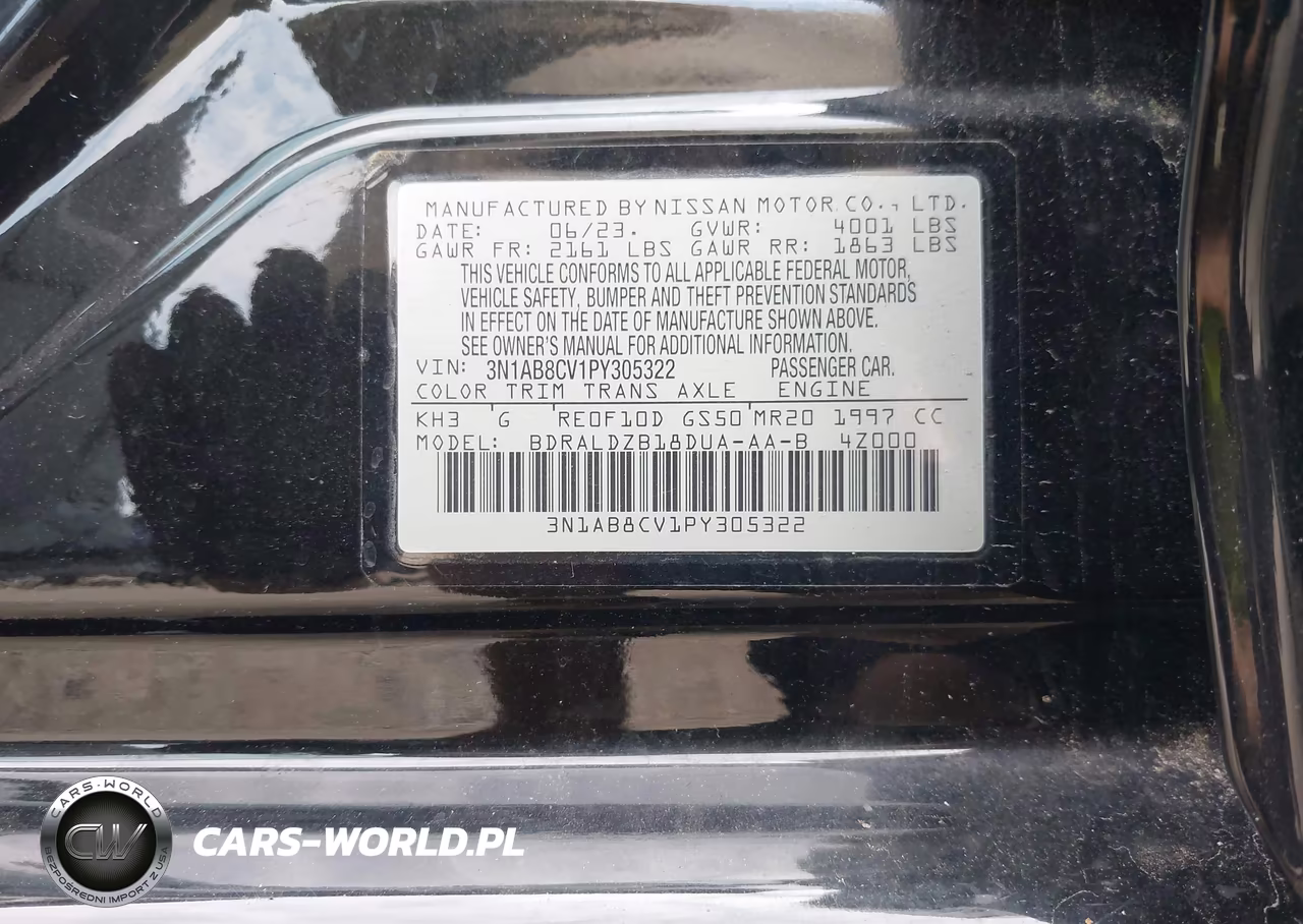 2023 Nissan Sentra Sv Xtronic Cvt VIN:3N1AB8CV1PY305322 - 9