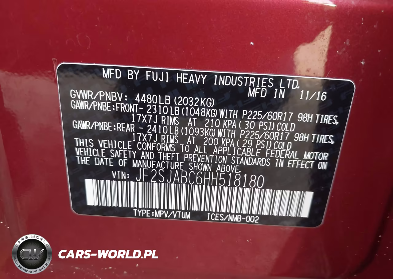 2017 Subaru Forester 2.5I VIN:JF2SJABC6HH518180 - 9