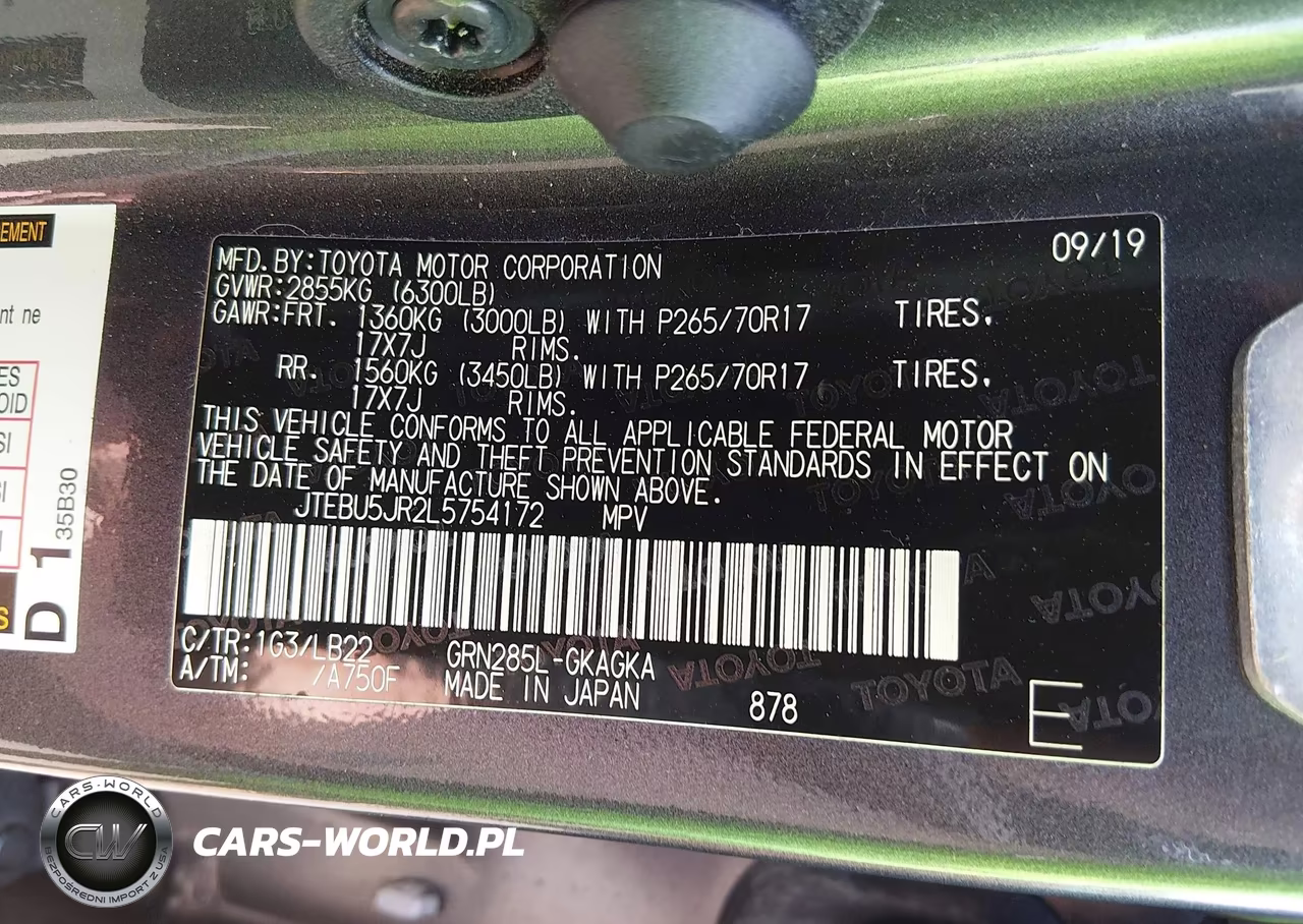 2020 Toyota 4Runner Sr5 Premium VIN:JTEBU5JR2L5754172 - 9