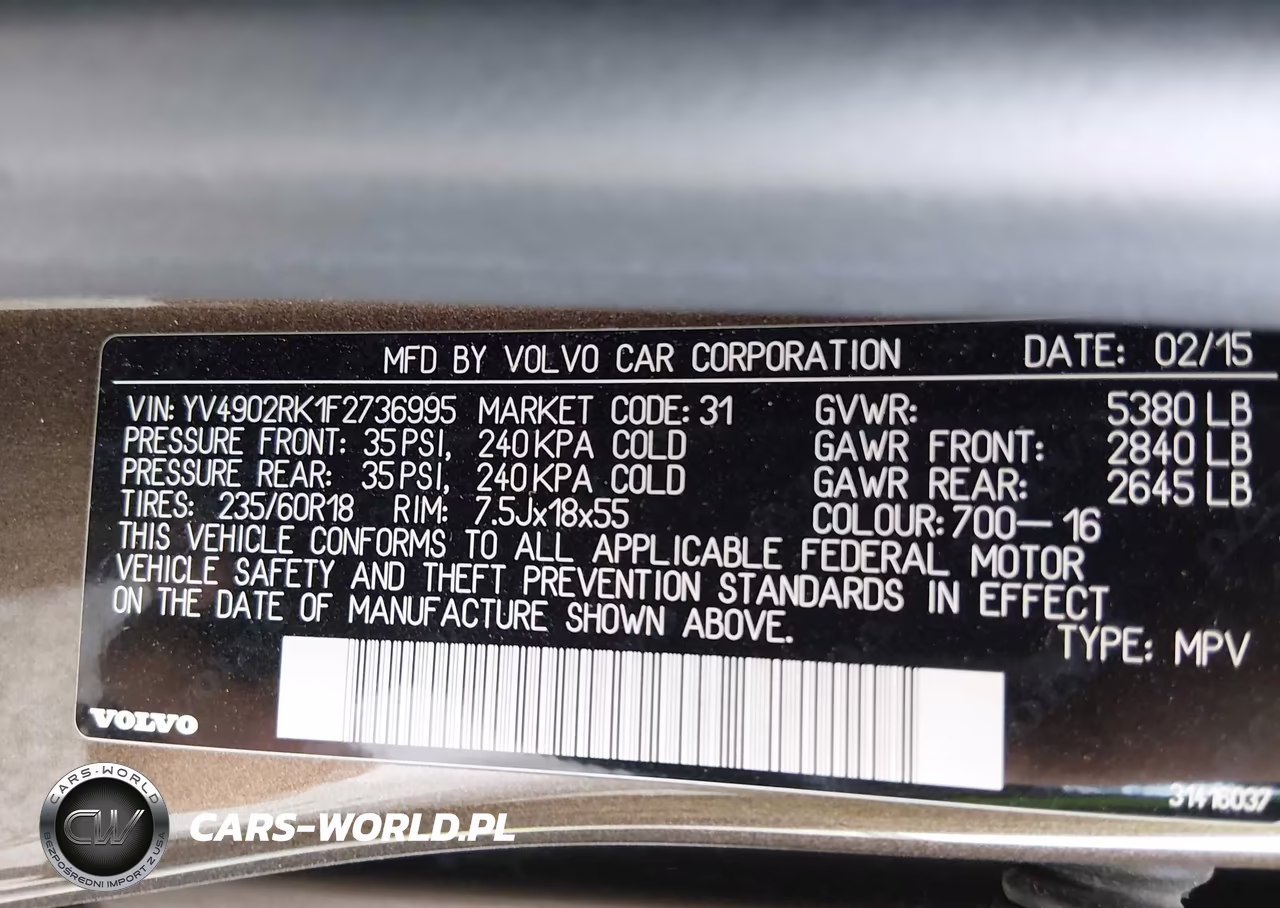 2015 Volvo Xc60 T6 VIN:YV4902RK1F2736995 - 9