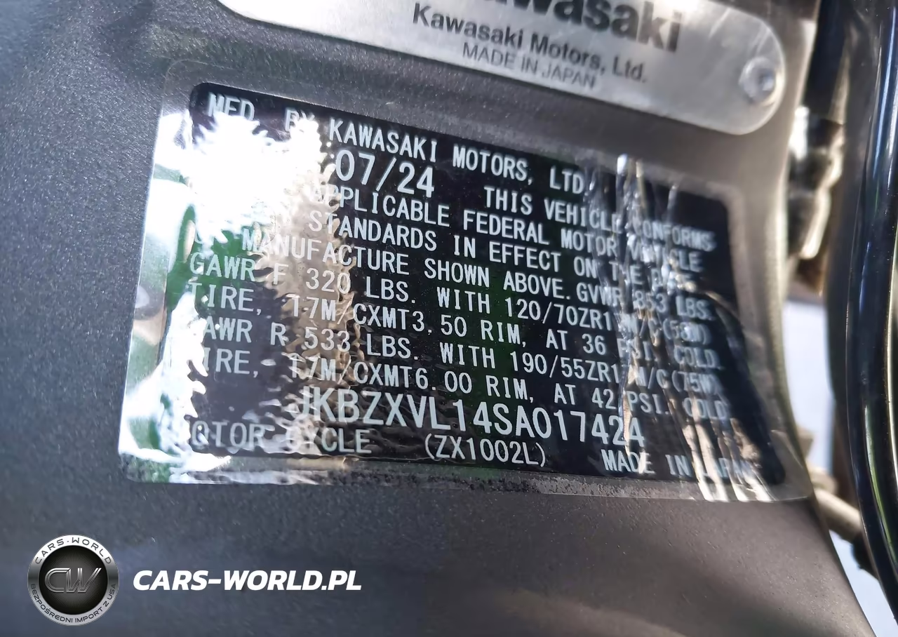 2025 Kawasaki Zx1002 L VIN:JKBZXVL14SA017424 - 10