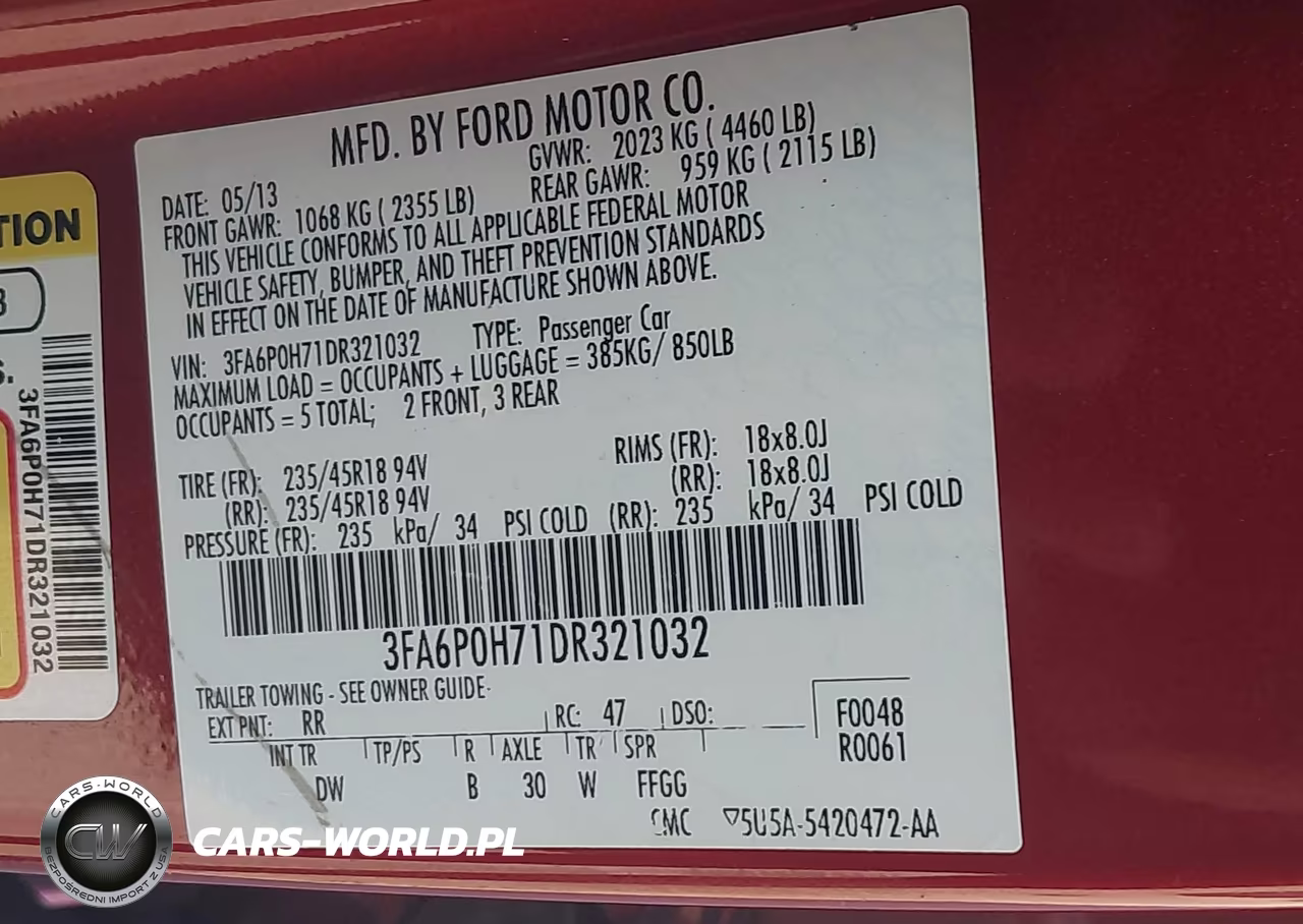 2013 Ford Fusion Se VIN:3FA6P0H71DR321032 - 9