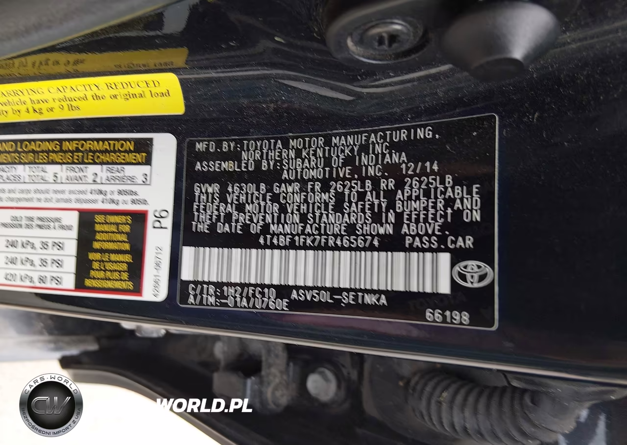 2015 Toyota Camry Le VIN:4T4BF1FK7FR465674 - 9