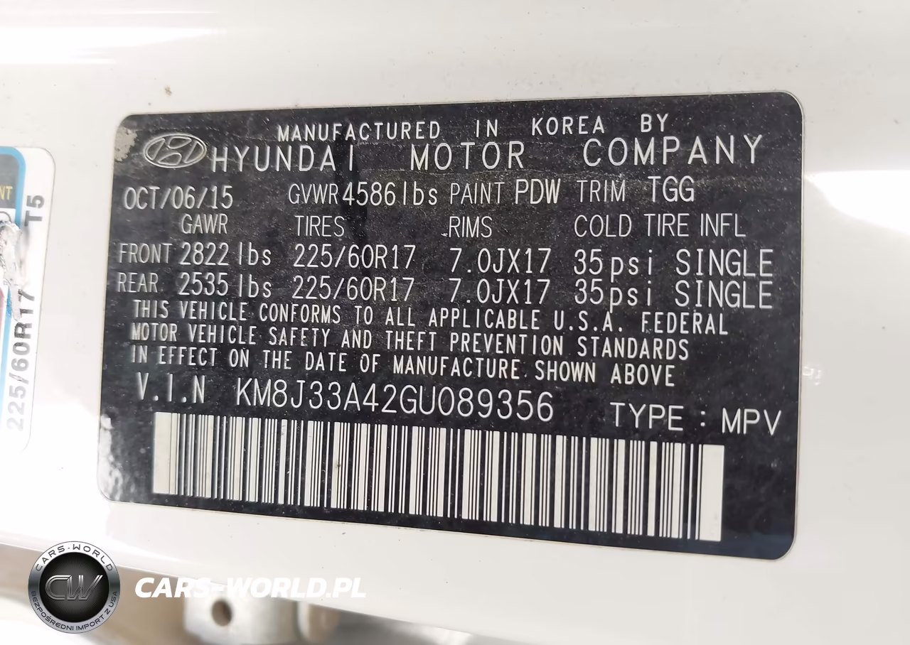 2016 Hyundai Tucson Se VIN:KM8J33A42GU089356 - 9