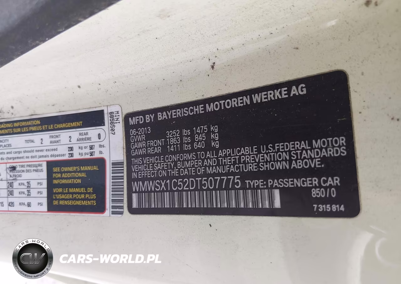 2013 Mini Coupe Cooper VIN:WMWSX1C52DT507775 - 9