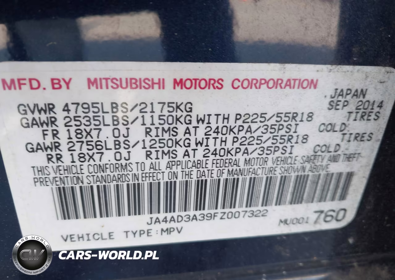 2015 Mitsubishi Outlander Se VIN:JA4AD3A39FZ007322 - 9