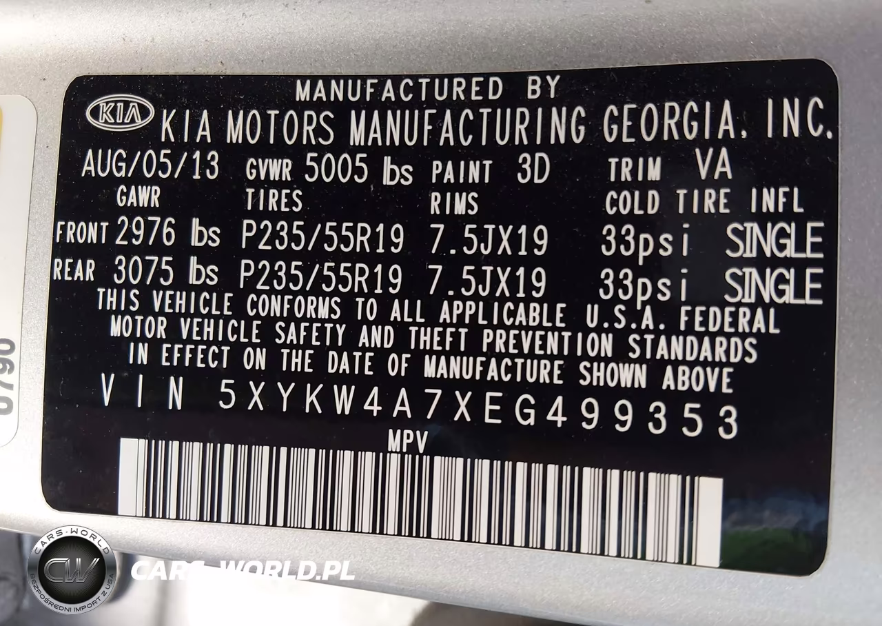 2014 Kia Sorento Sx VIN:5XYKW4A7XEG499353 - 6