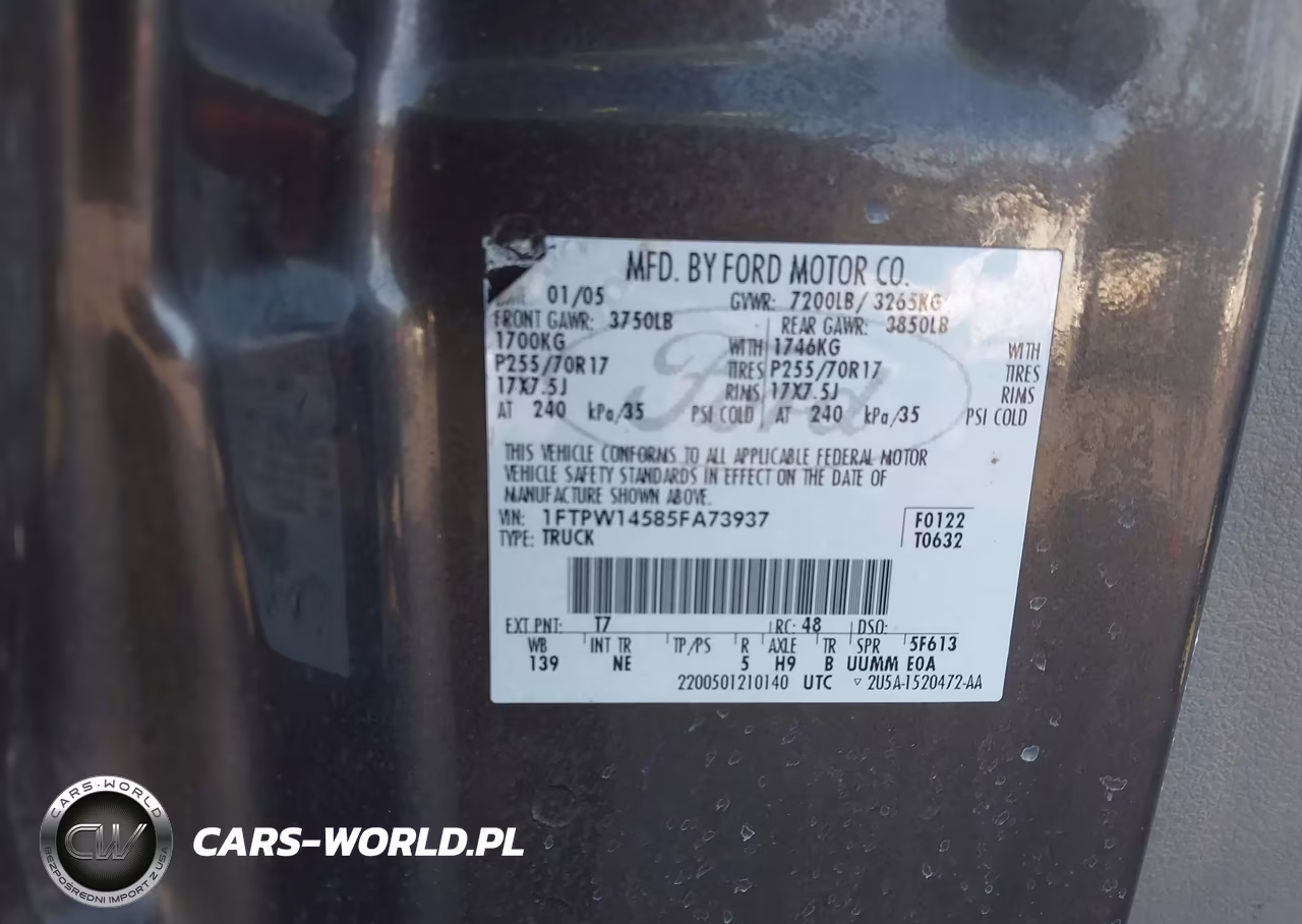 2005 Ford F-150 Fx4-Lariat-Xlt VIN:1FTPW14585FA73937 - 9