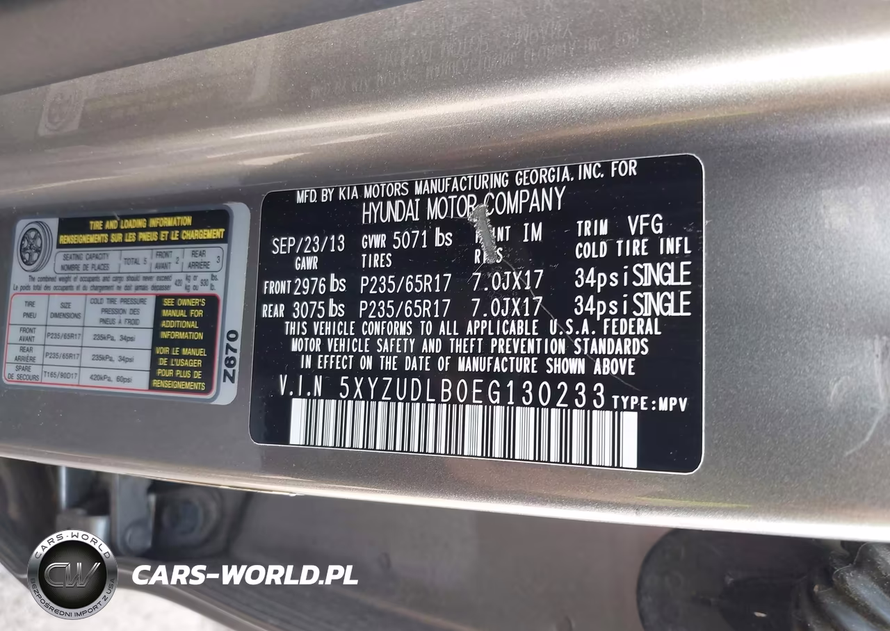 2014 Hyundai Santa Fe Sport 2.4L VIN:5XYZUDLB0EG130233 - 9