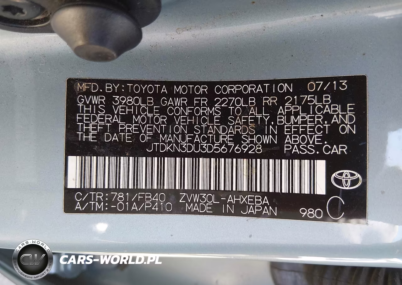 2013 Toyota Prius Three VIN:JTDKN3DU3D5676928 - 9
