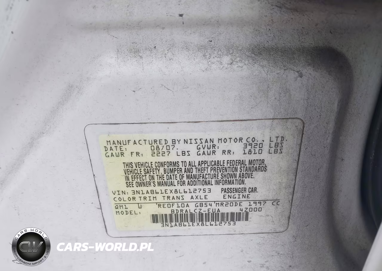 2008 Nissan Sentra 2.0 VIN:3N1AB61EX8L612753 - 9