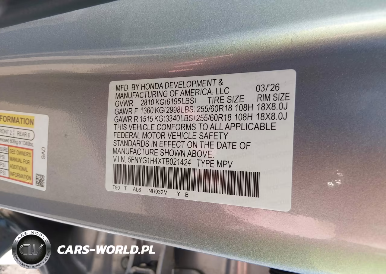 2026 Honda Pilot Ex-L VIN:5FNYG1H4XTB021424 - 9