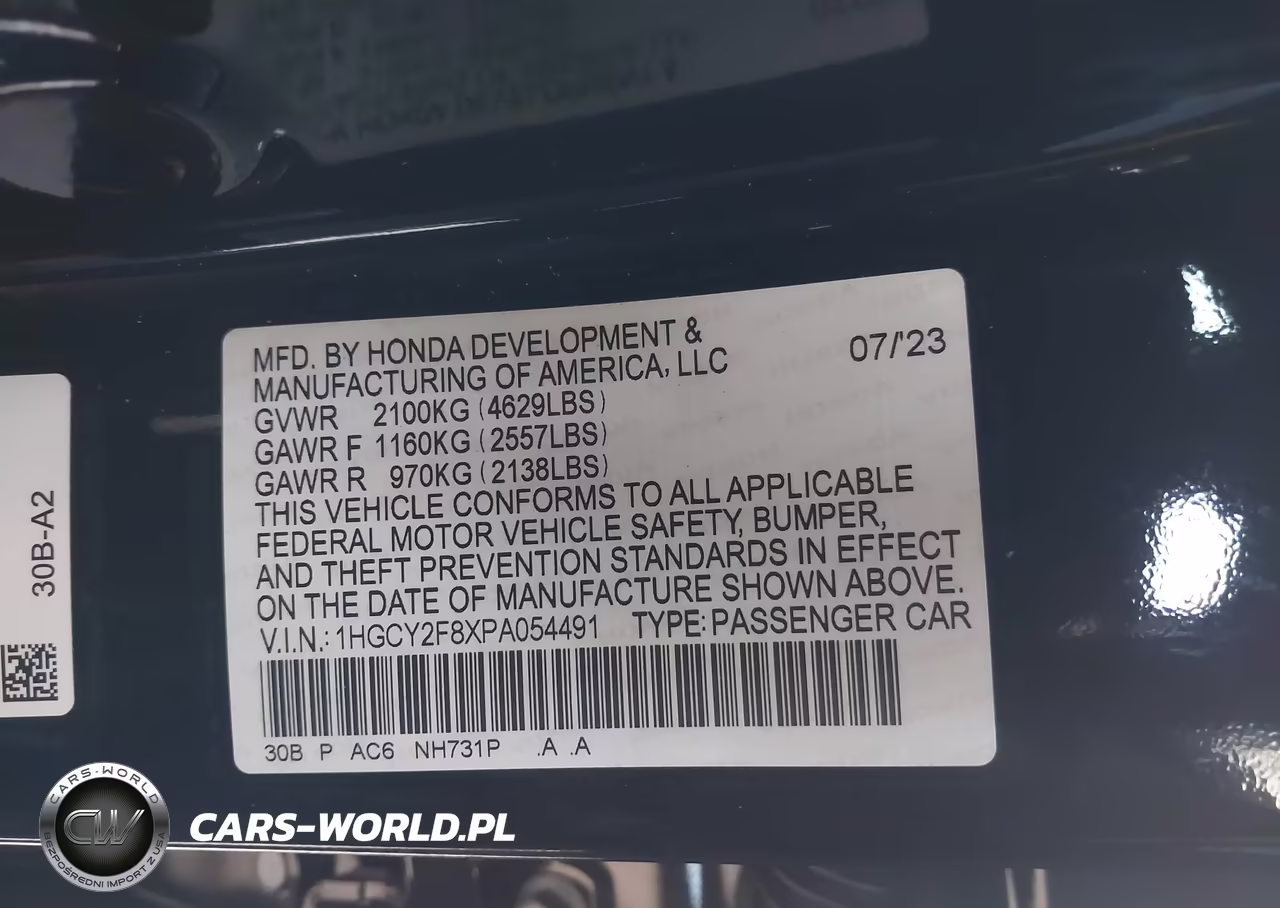 2023 Honda Accord Hybrid Touring VIN:1HGCY2F8XPA054491 - 9