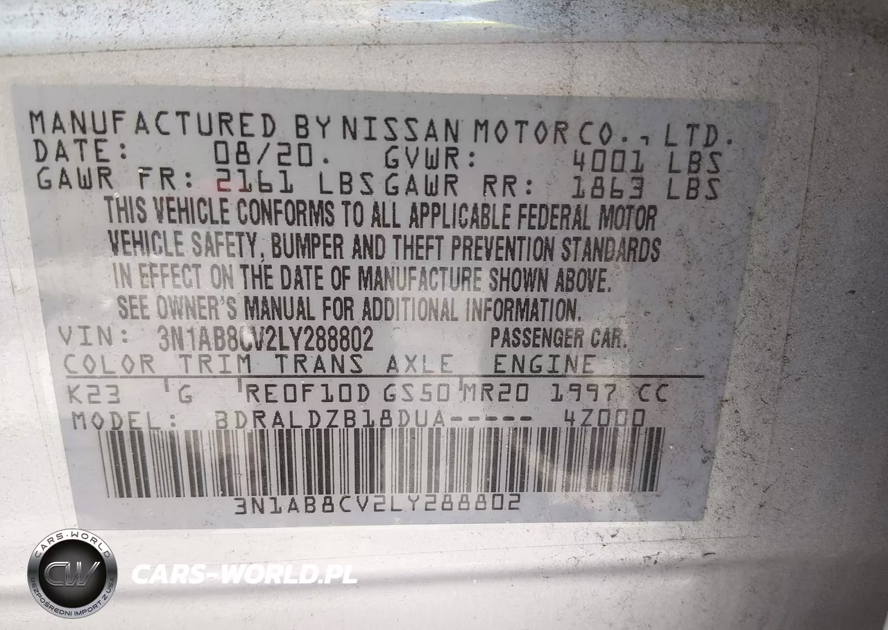 2020 Nissan Sentra Sv Xtronic Cvt VIN:3N1AB8CV2LY288802 - 9