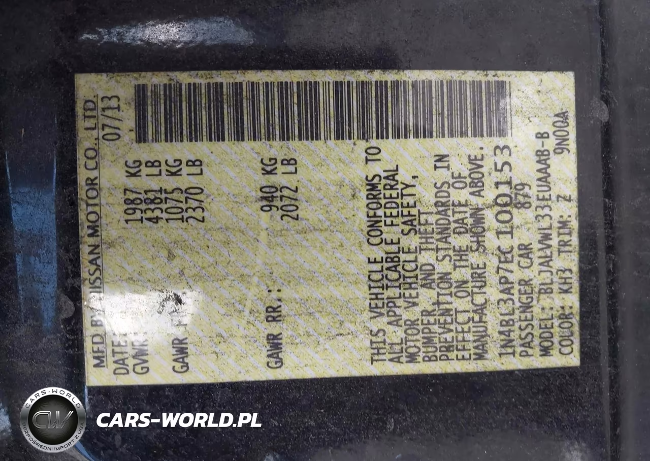 2014 Nissan Altima 3.5 Sl VIN:1N4BL3AP7EC100153 - 9