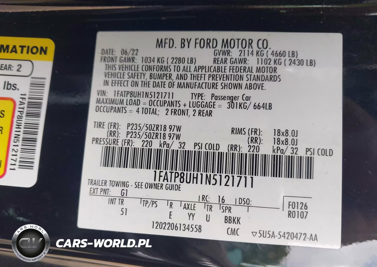 2022 Ford Mustang Ecoboost Premium VIN:1FATP8UH1N5121711 - 9