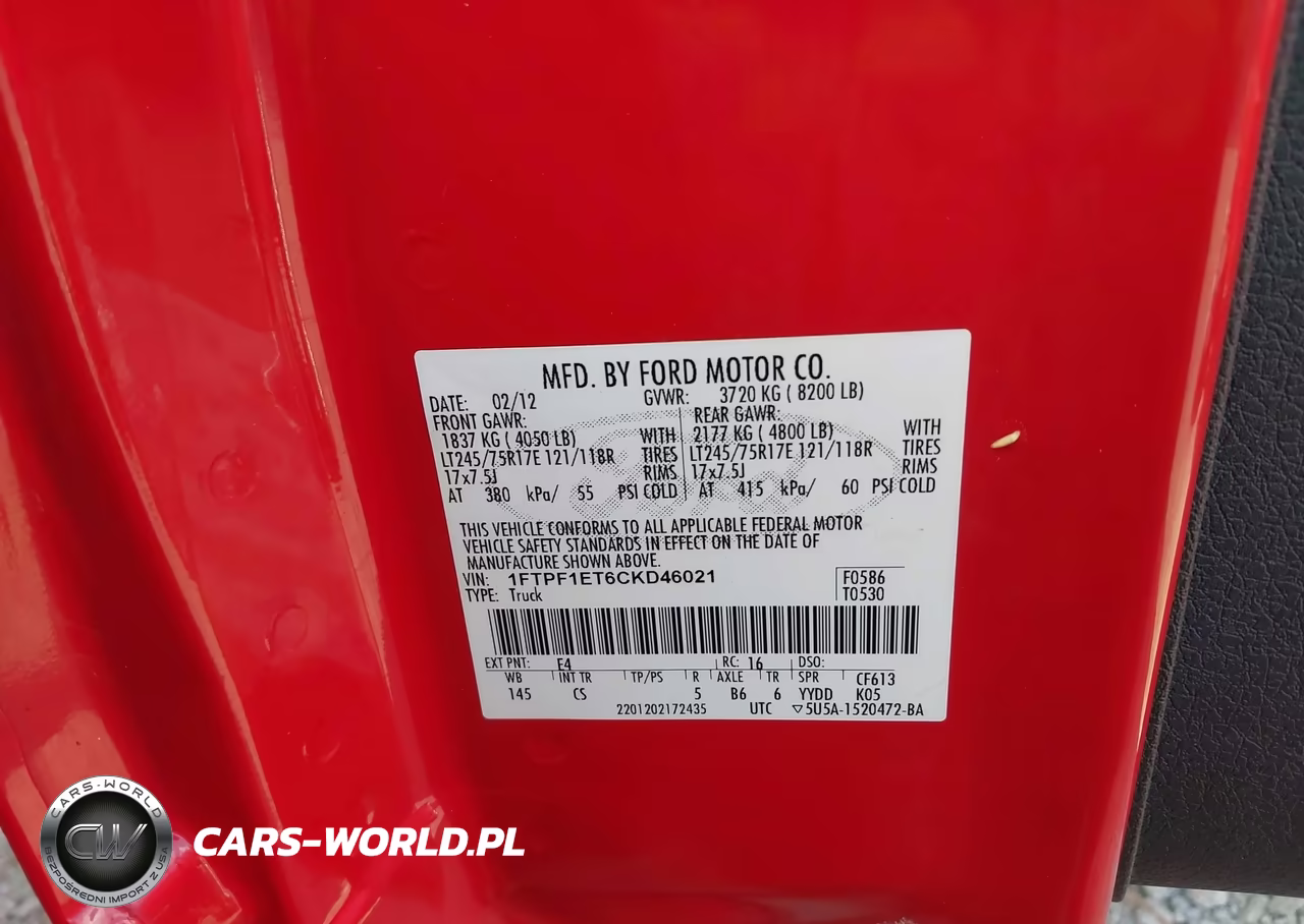2012 Ford F-150 Xl W-Hd Payload Pkg VIN:1FTPF1ET6CKD46021 - 9