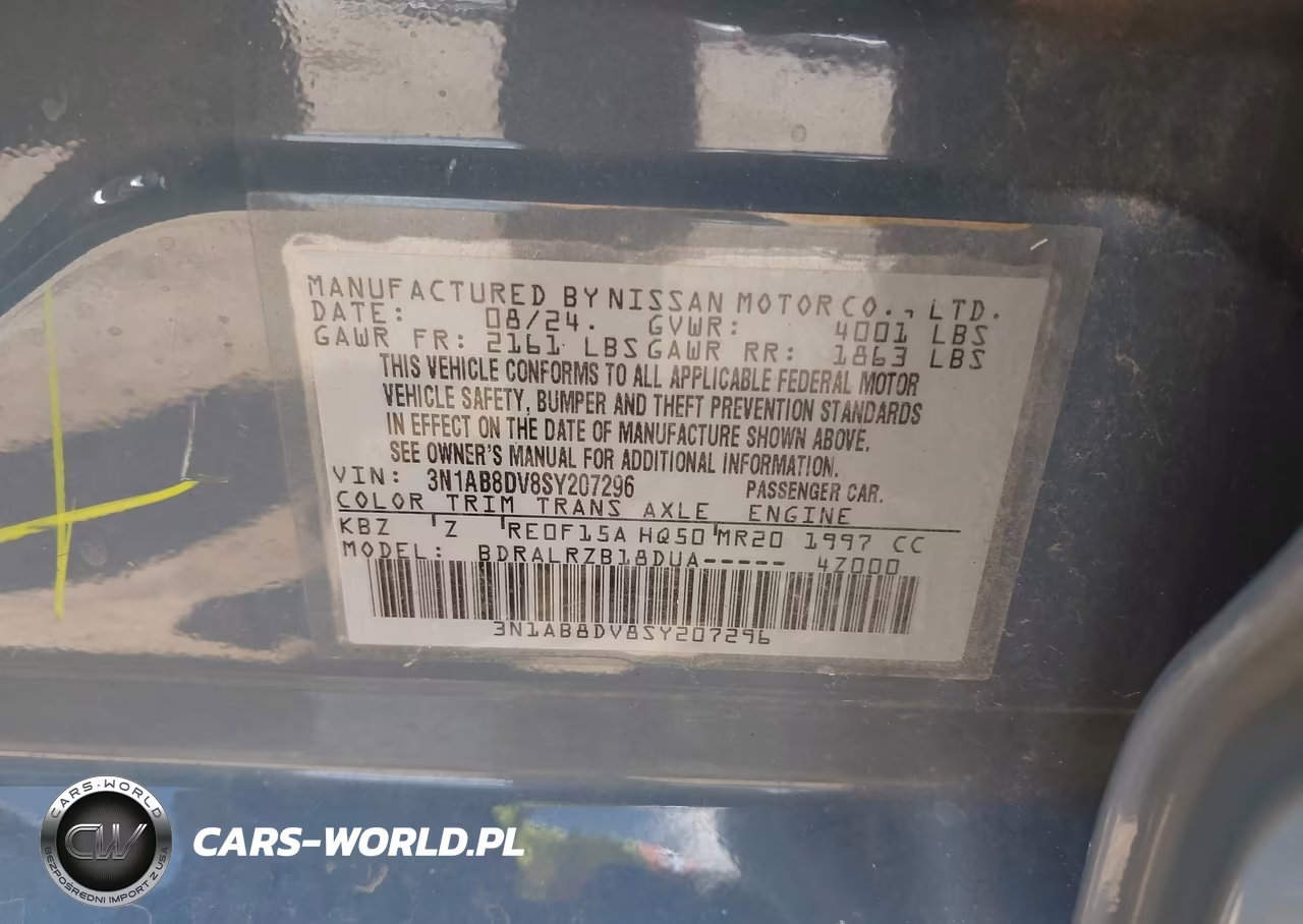 2025 Nissan Sentra Sr VIN:3N1AB8DV8SY207296 - 9