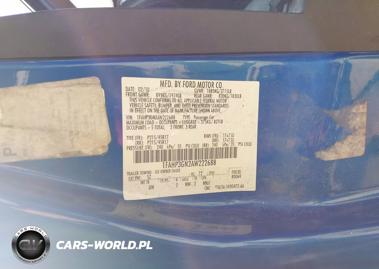 2010 Ford Focus Ses VIN:1FAHP3GN2AW222688 - 9