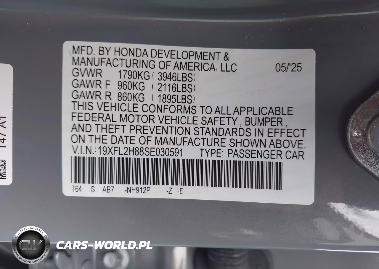 2025 Honda Civic Sedan Sport VIN:19XFL2H88SE030591 - 9