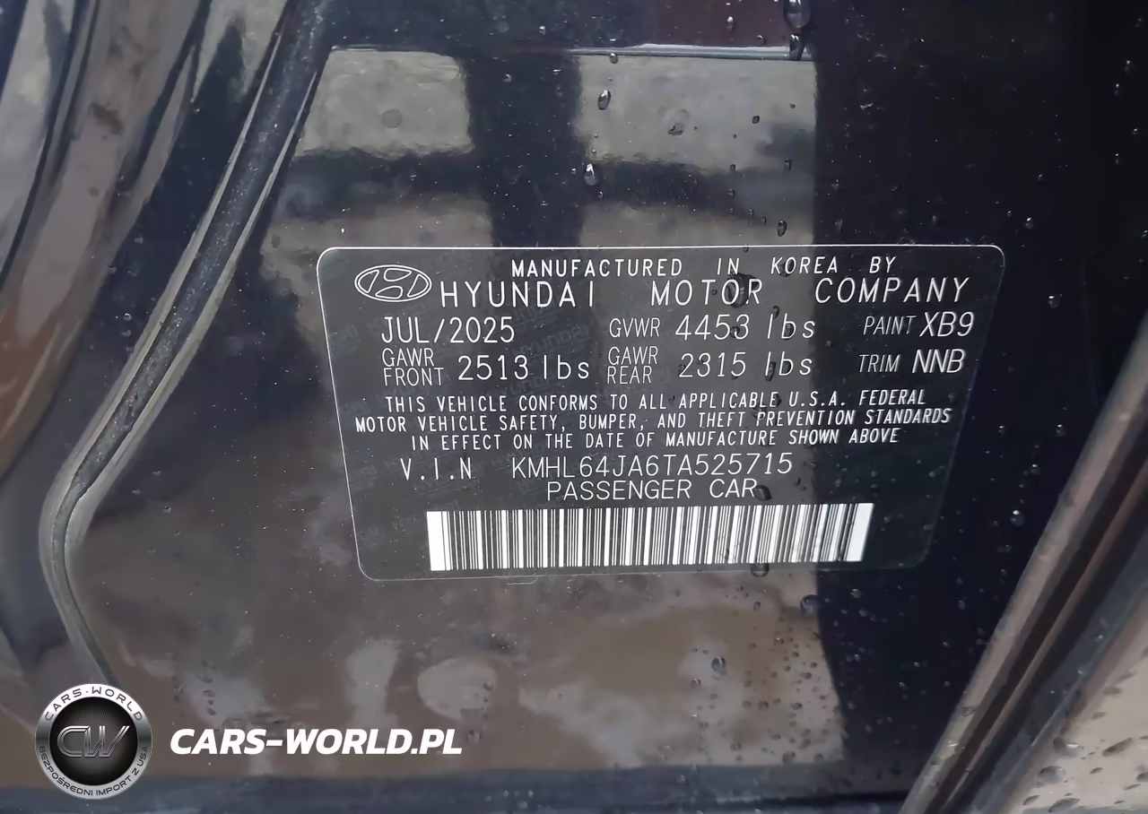 2026 Hyundai Sonata Sel Sport VIN:KMHL64JA6TA525715 - 9