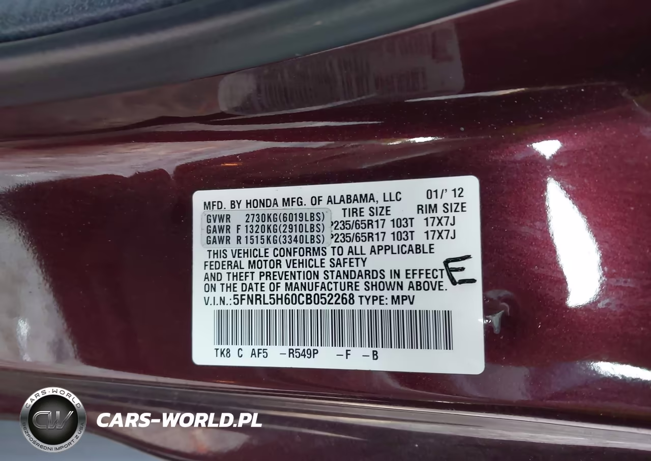 2012 Honda Odyssey Ex-L VIN:5FNRL5H60CB052268 - 9