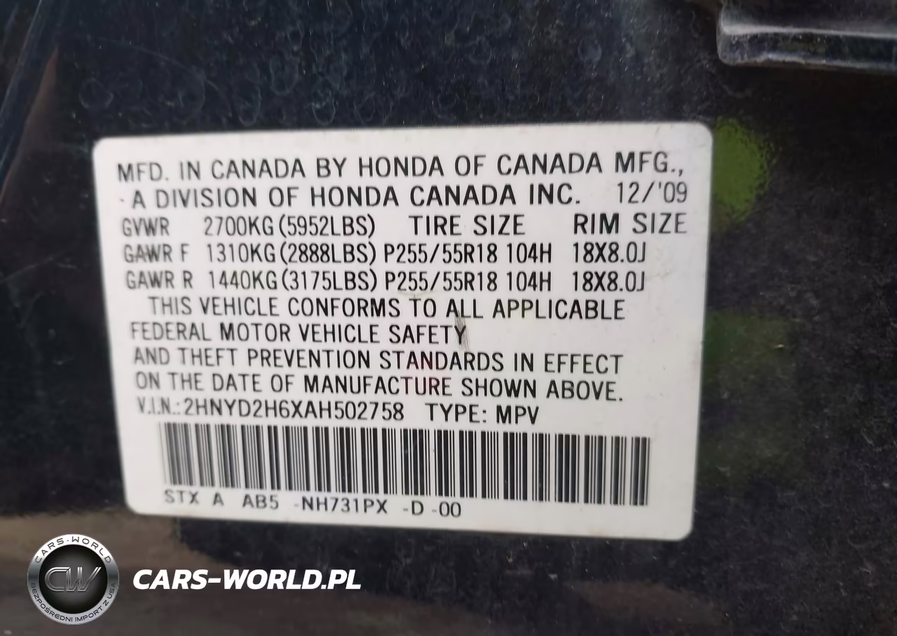 2010 Acura Mdx Technology Package VIN:2HNYD2H6XAH502758 - 9