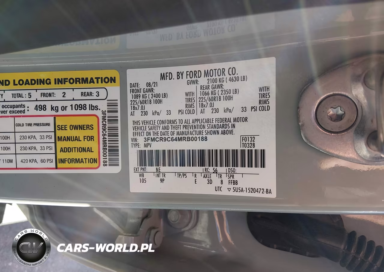 2021 Ford Bronco Sport Outer Banks VIN:3FMCR9C64MRB00188 - 9