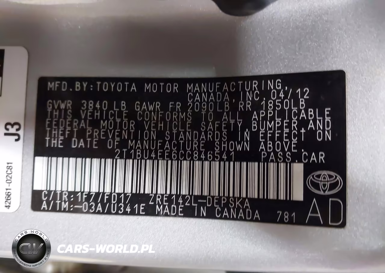 2012 Toyota Corolla S VIN:2T1BU4EE6CC846541 - 9