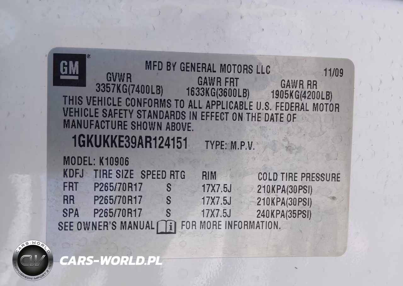 2010 GMC Yukon Xl 1500 Slt VIN:1GKUKKE39AR124151 - 9