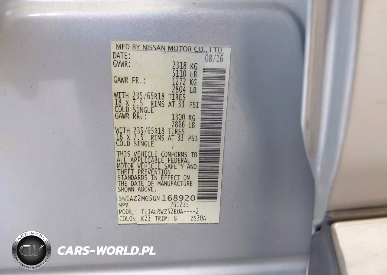 2016 Nissan Murano Sl VIN:5N1AZ2MG5GN168920 - 9