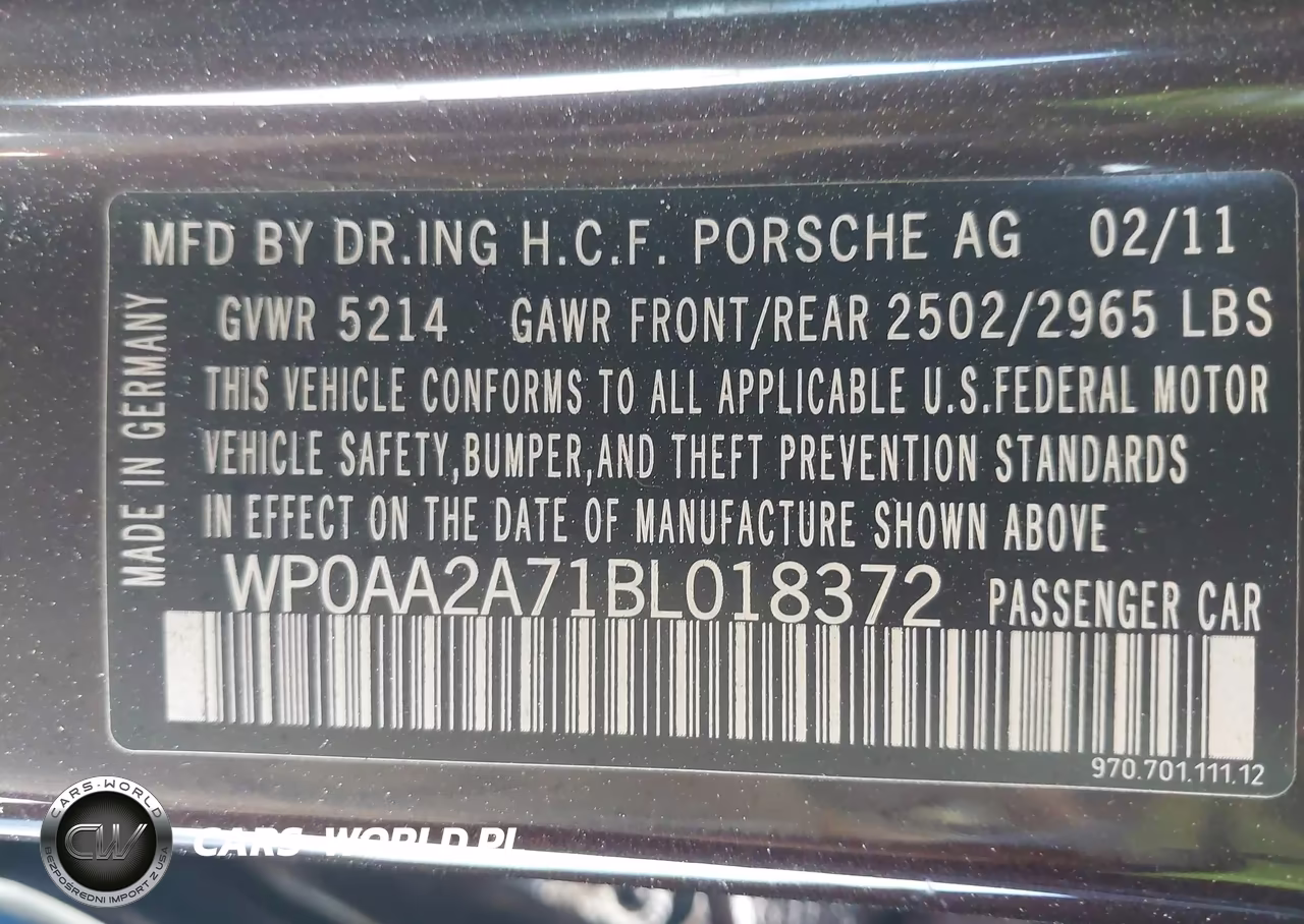 2011 Porsche Panamera 4 VIN:WP0AA2A71BL018372 - 9