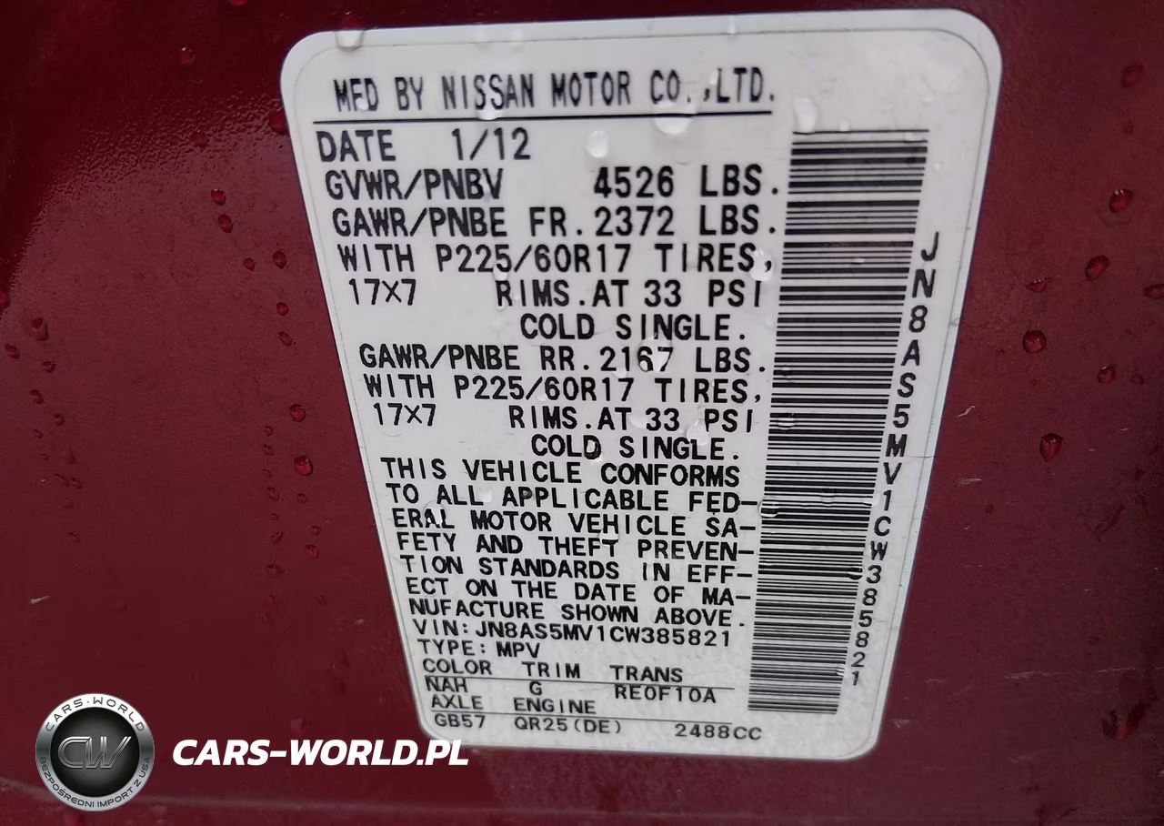 2012 Nissan Rogue Sv VIN:JN8AS5MV1CW385821 - 9