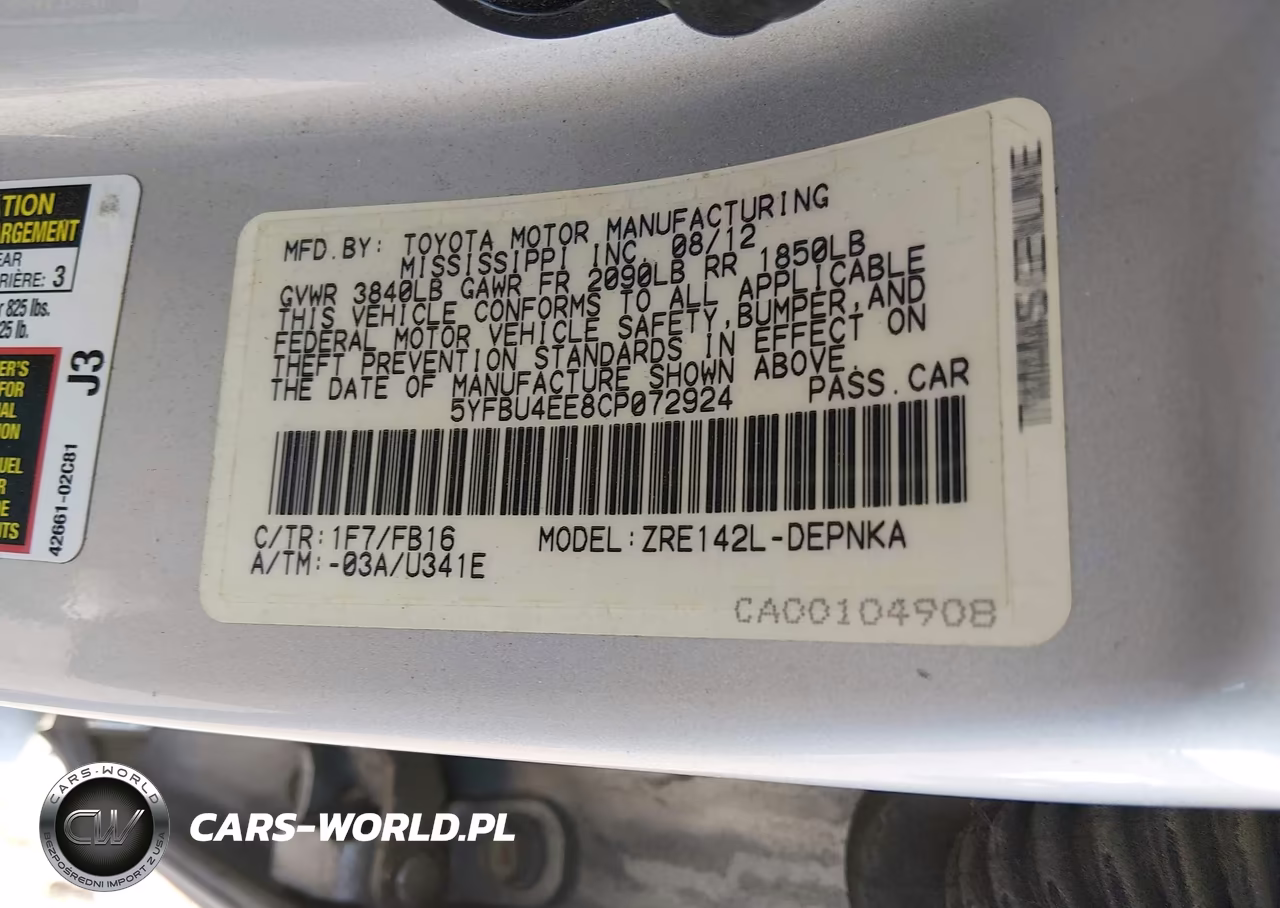 2012 Toyota Corolla Le VIN:5YFBU4EE8CP072924 - 9